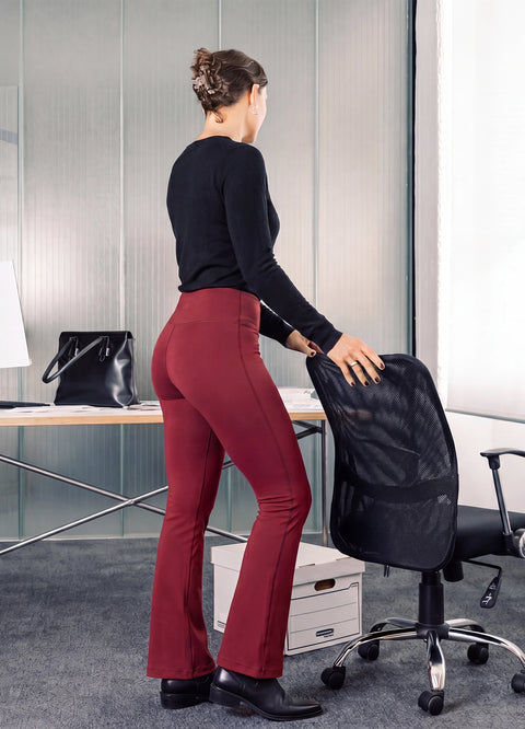 Flare Pants - Burgundy — styled for work