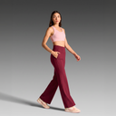 Wide Leg Pants with Pockets - Burgundy