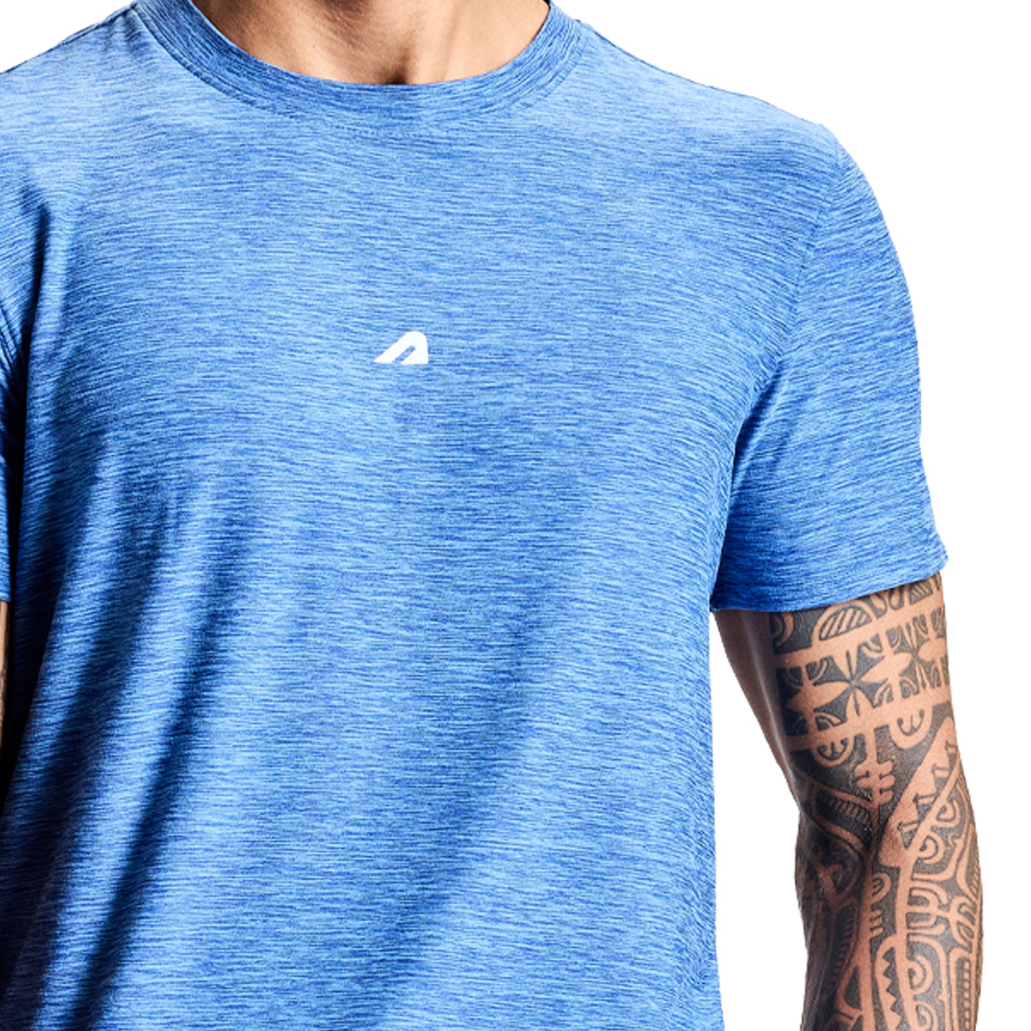 Tシャツ・カットソー HUECLOSET Cool Ever Muscle Fit Denim Shirt Intense Mens Tee - Melange Blue – Boldfit