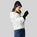 Winter Cap Set with Gloves - Blue Black