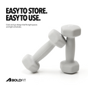 Boldfit Neoprene Dumbbells 2kg Grey - Pack of 2