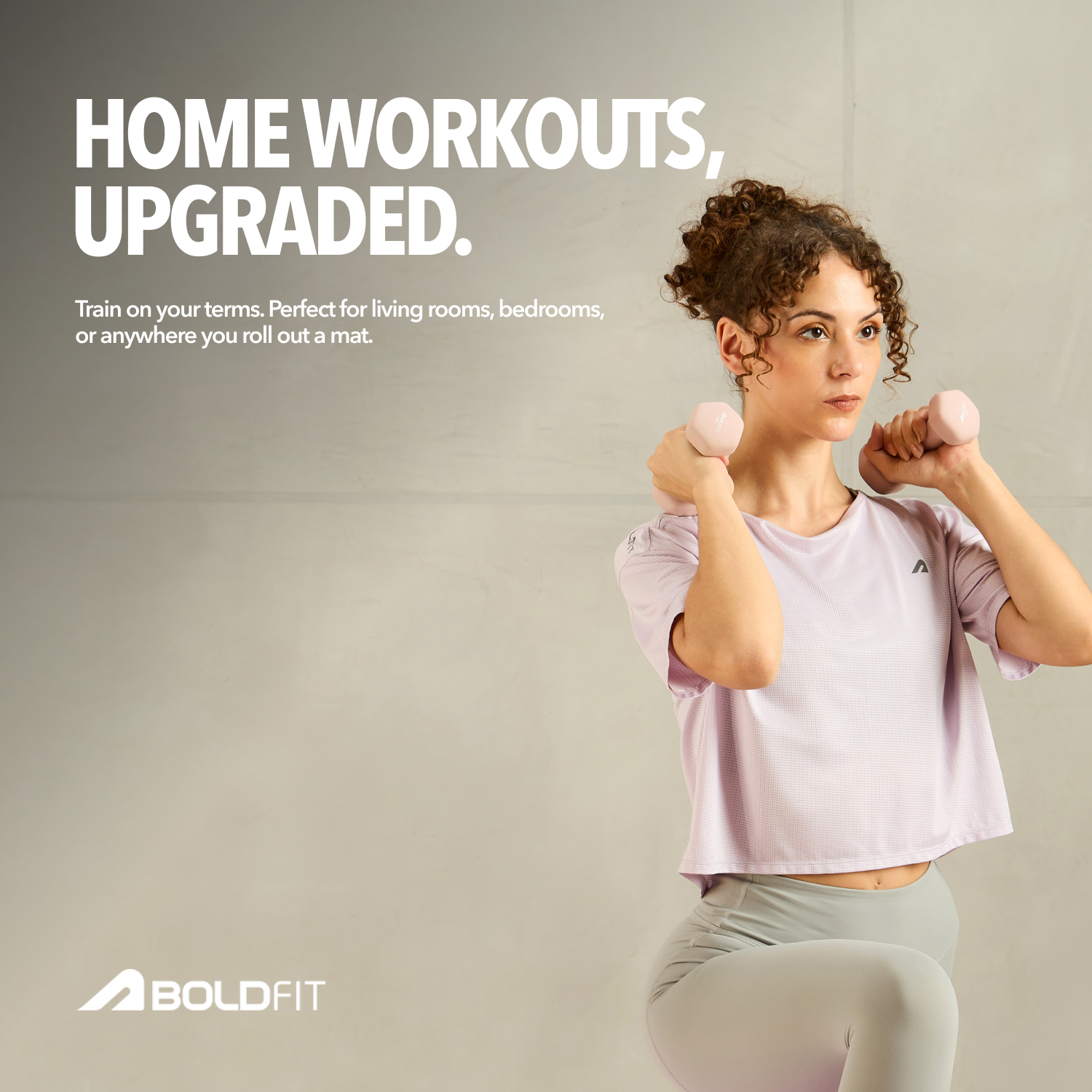 Boldfit Neoprene Dumbbells 1kg Pink - Pack of 2