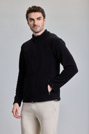 Boldfit Men'S Full Zip Sweatshirt Fleece BFTBM4022S (H) Black
