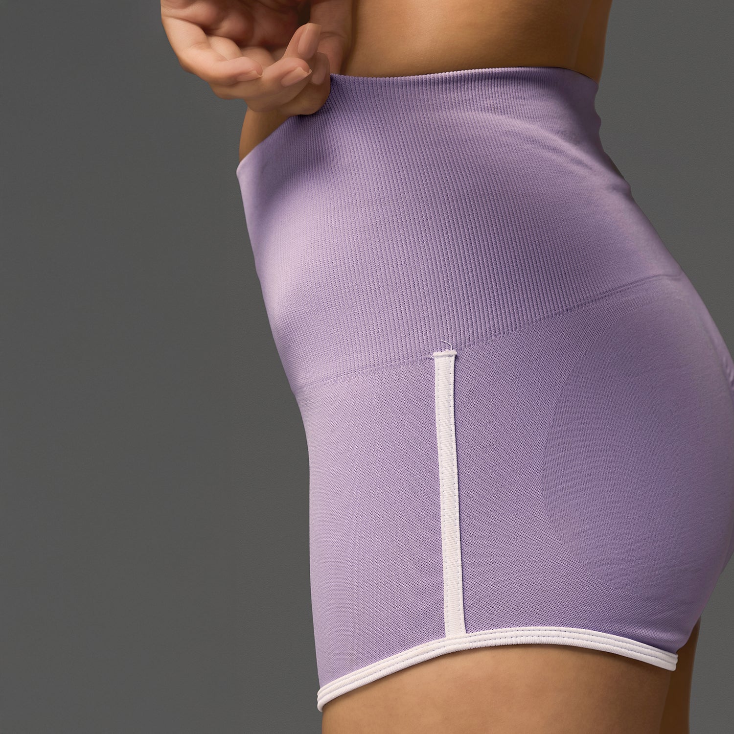 Limtiless snatched ruched back booty shorts - LILAC