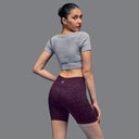 Limitless snatched high waisted ruched back shorts - Wine