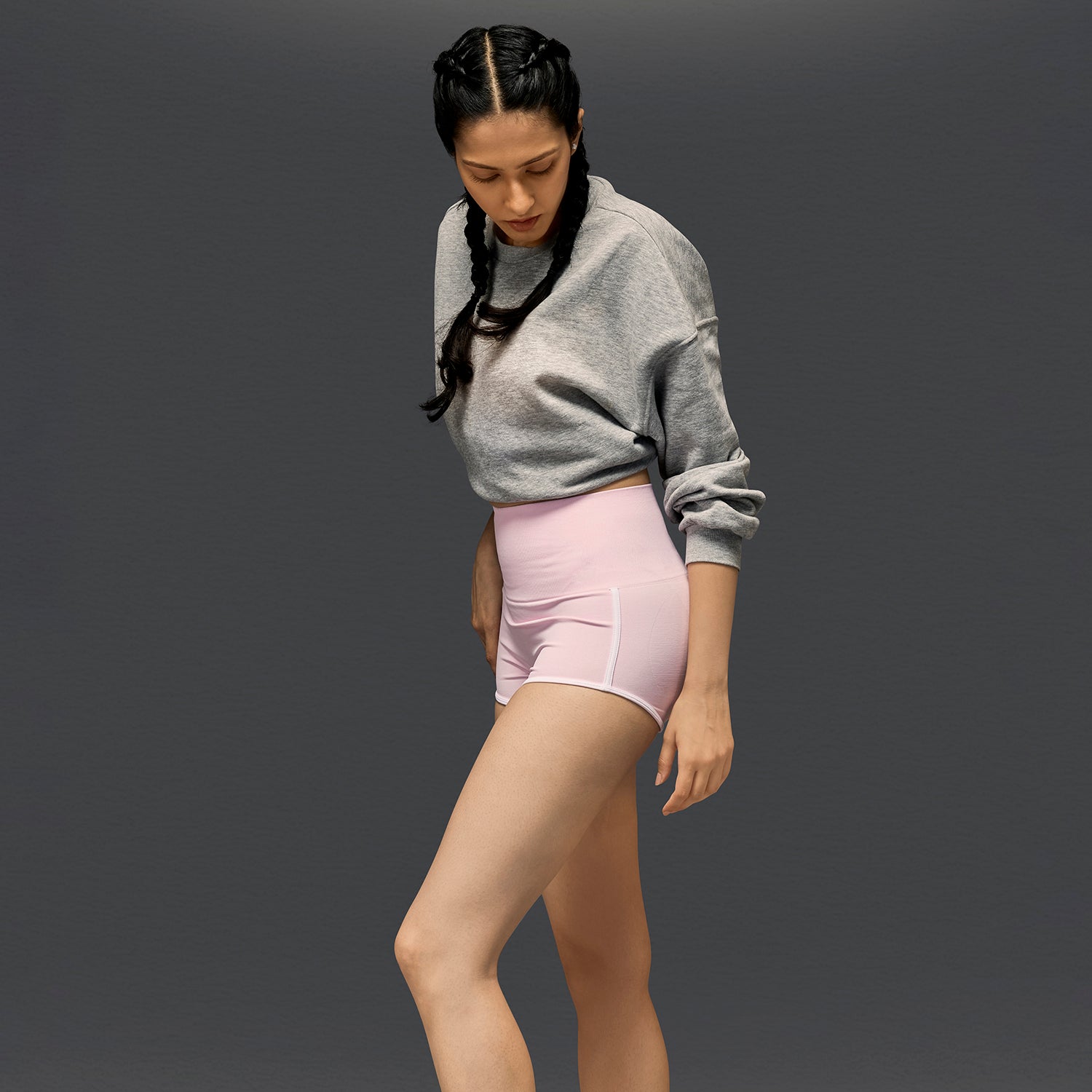 Limtiless snatched ruched back booty shorts - PINK