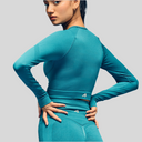 Limitless snatched Long sleeve drop top- Green