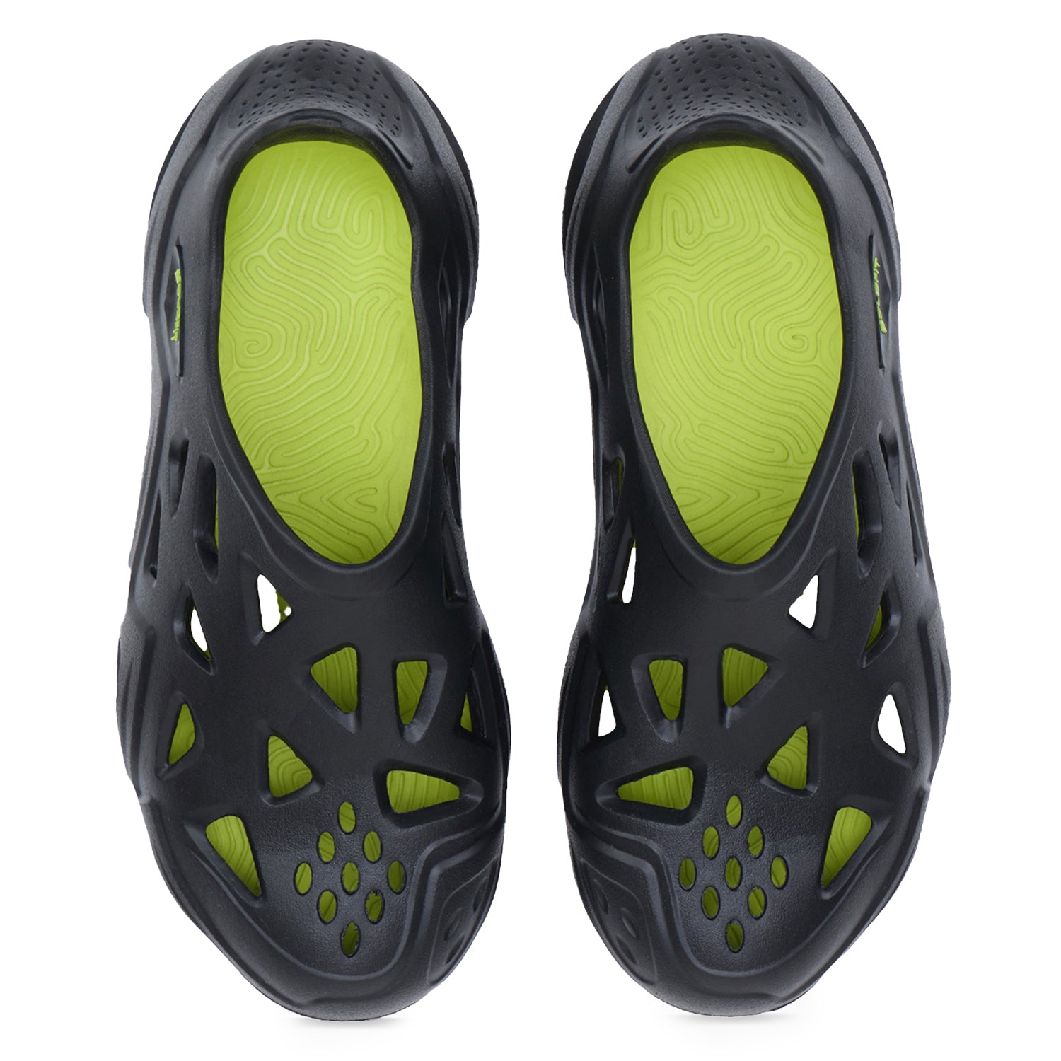 Men Slipon Dripz Sliders  - Black Neon