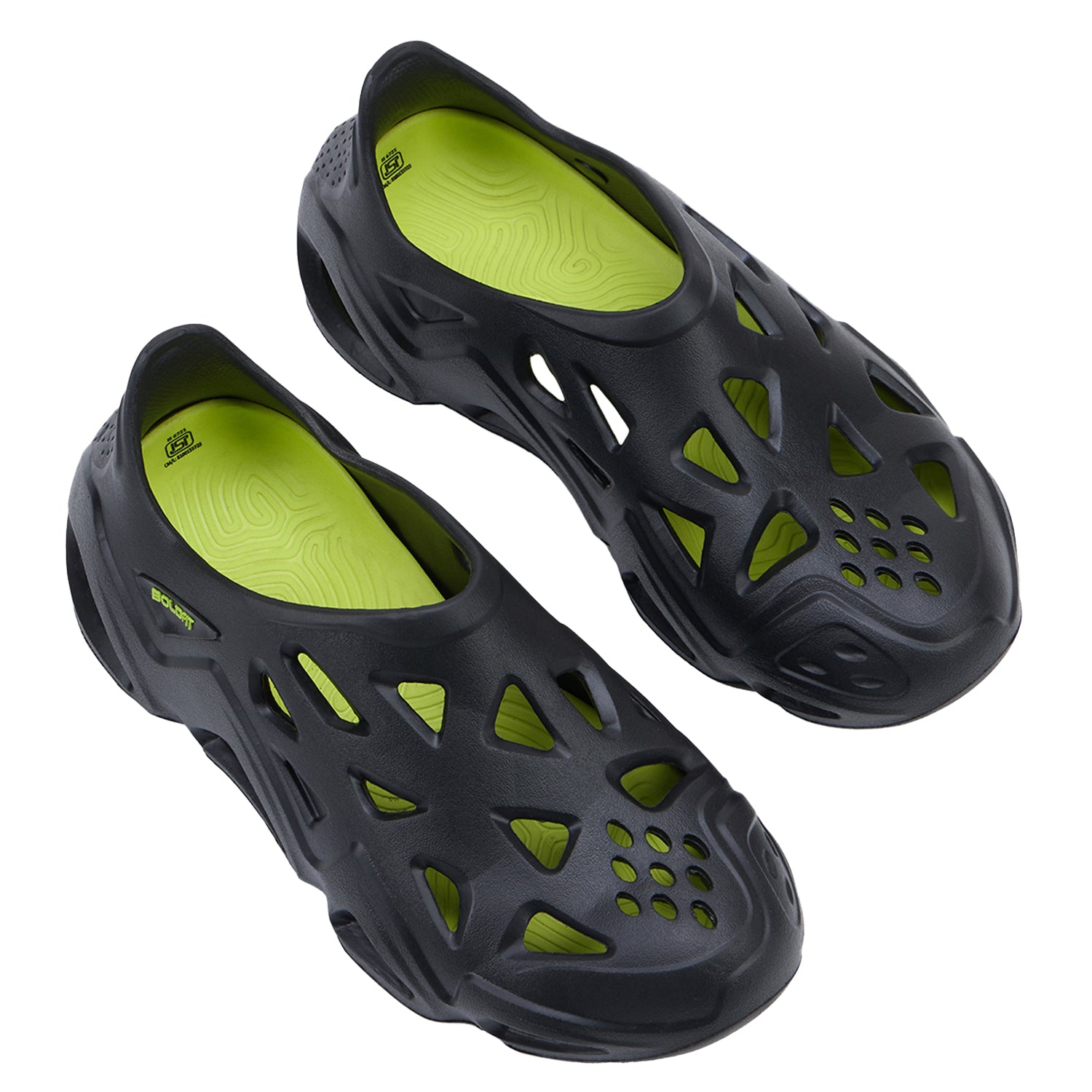 Men Slipon Dripz Sliders  - Black Neon
