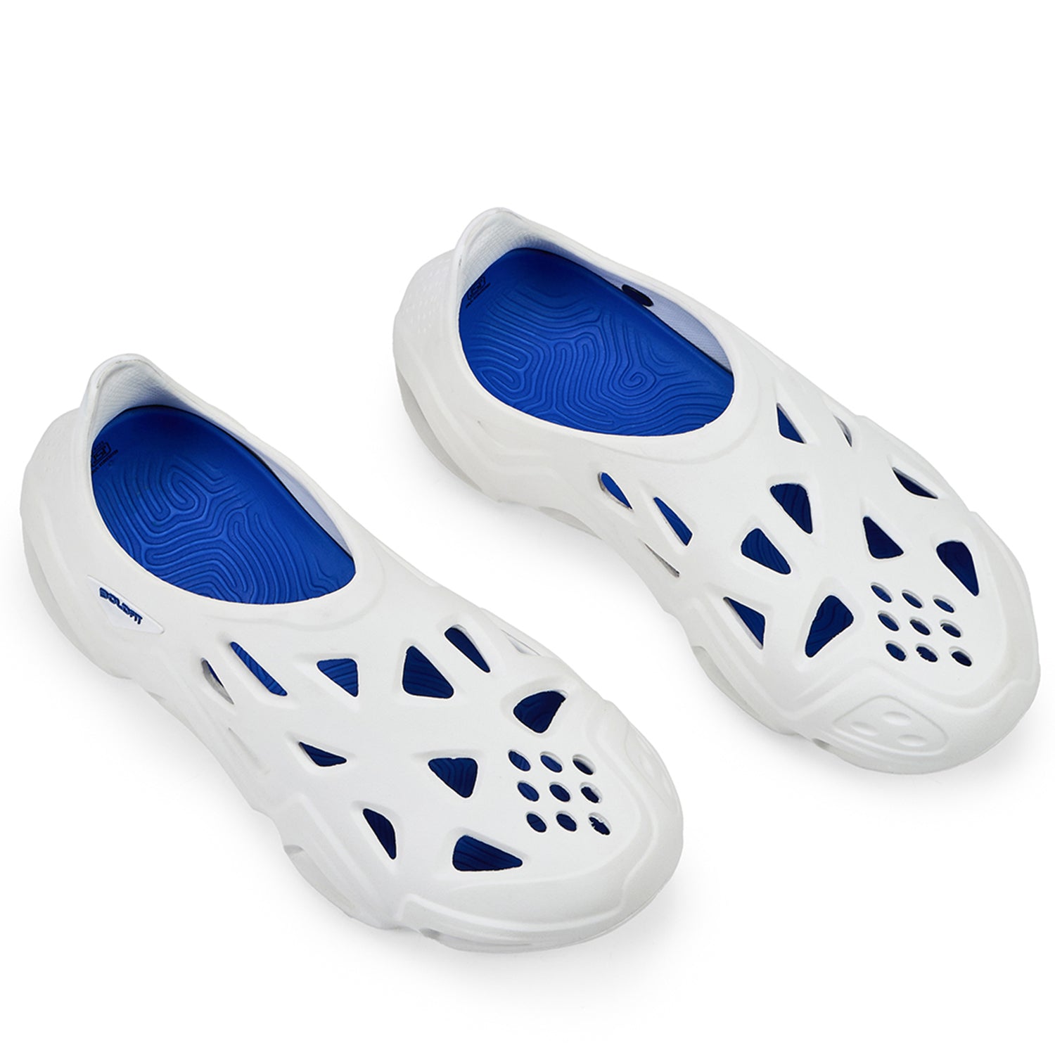 Men Slipon Dripz Sliders -  White Blue