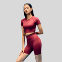 Limitless Snatched high waisted ruched back shorts - Maroon