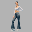 Limitless snatched Ruched back Flare Pants - GREY.