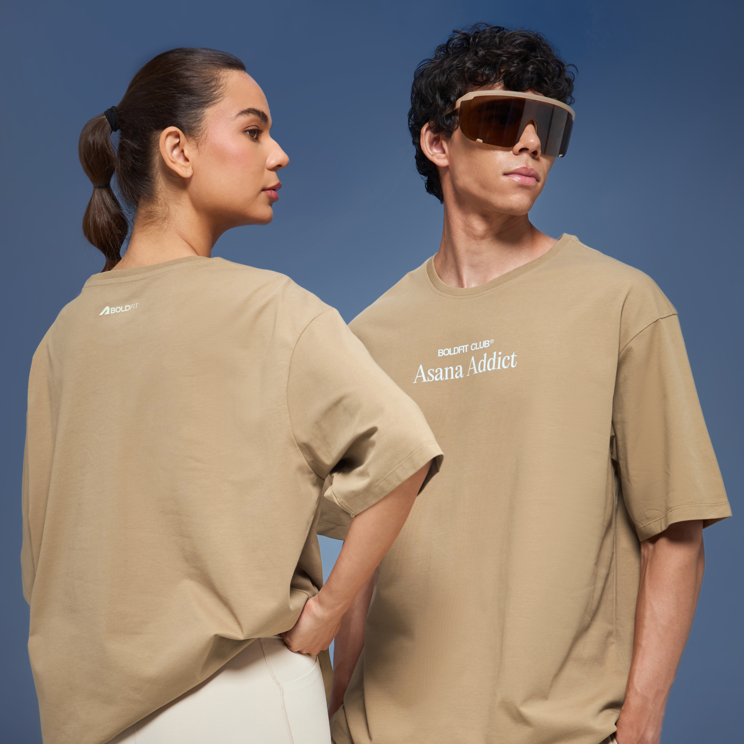Graphic Tee Unisex Beige- Asana Addict