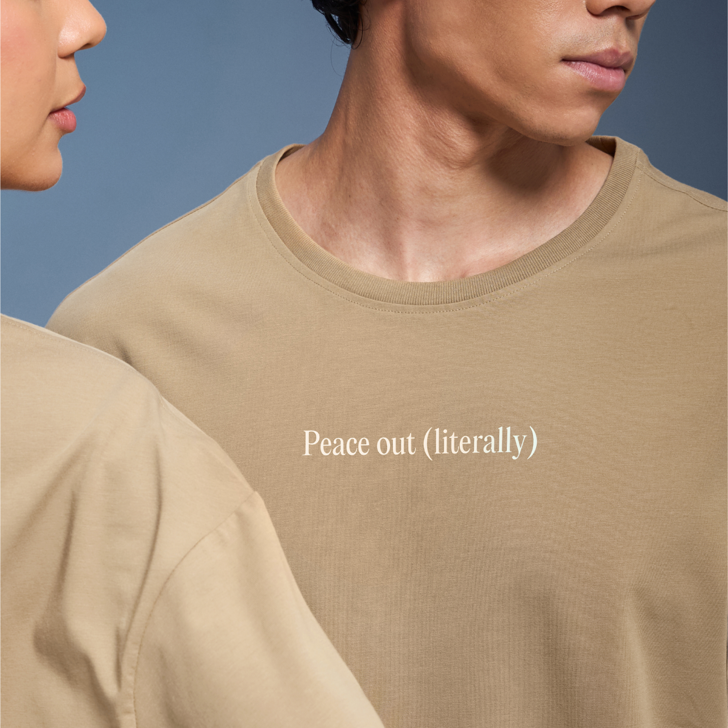 Graphic Tee Unisex Beige- Peace Out