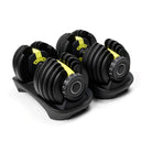 Adjustable Dumbells - Yellow Black