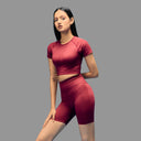Limitless Snatched high waisted ruched back shorts - Maroon