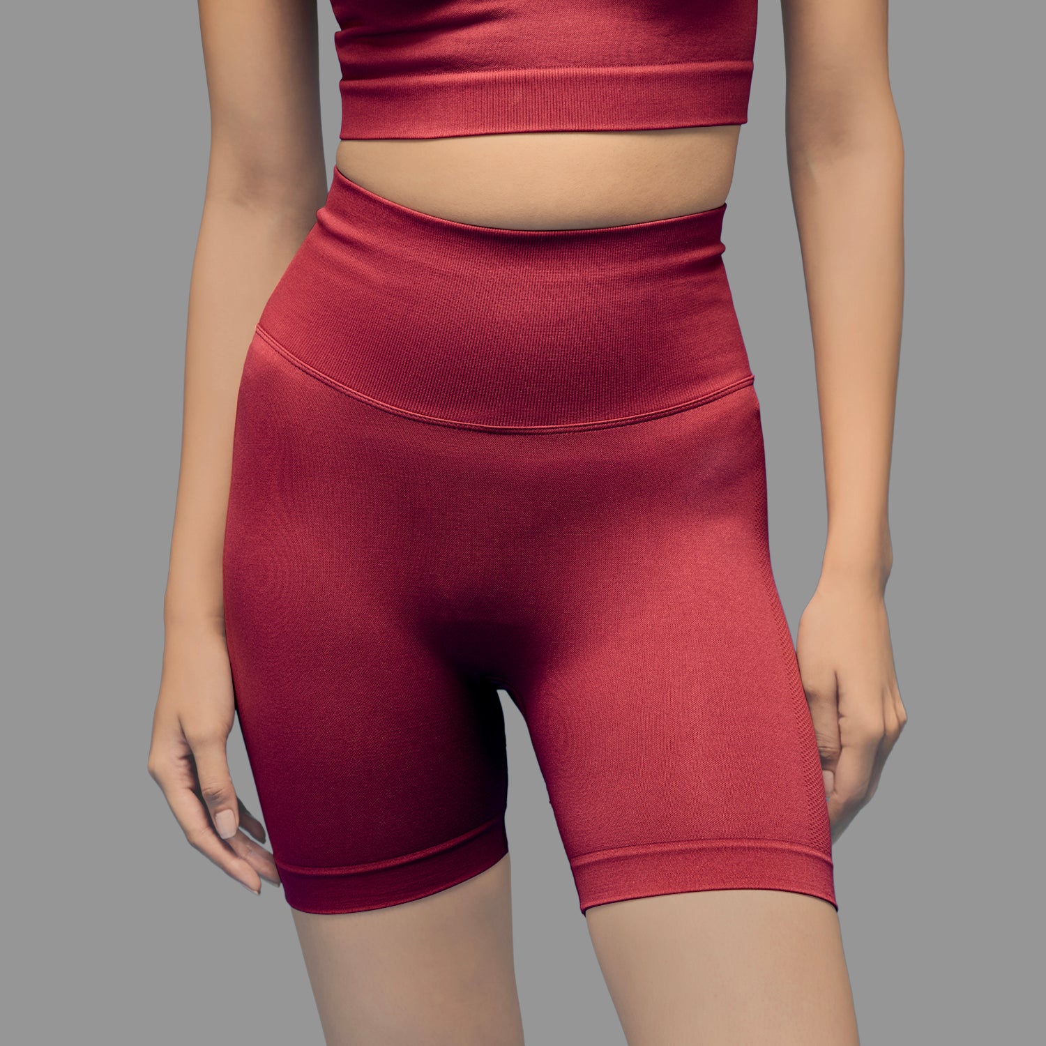 Limitless Snatched high waisted ruched back shorts - Maroon