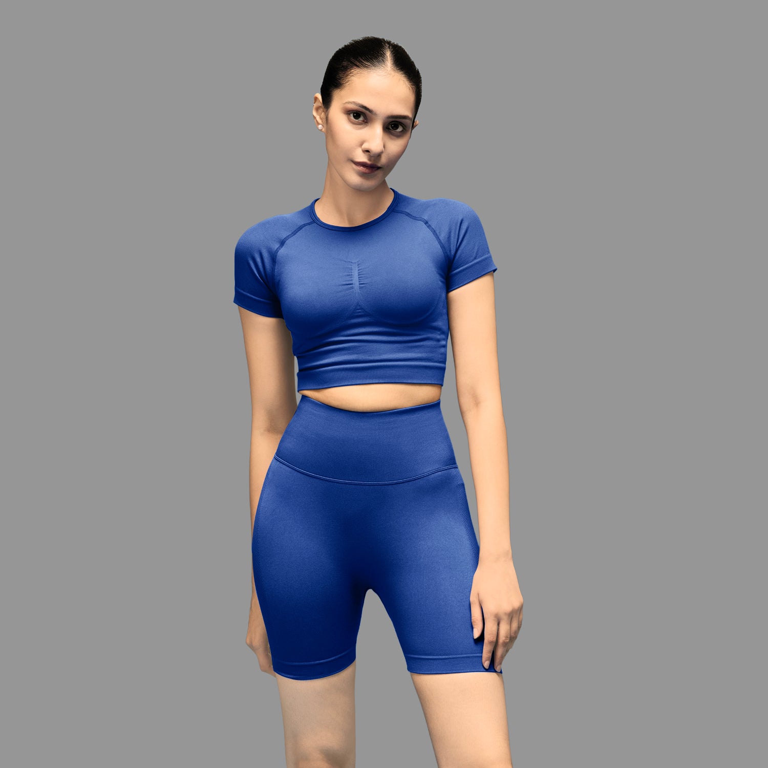 Limitless Snatched high waisted ruched back shorts - Navy Blue