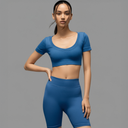 Limitless snatched v neckline Crop Top-  Royal Blue