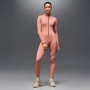 Women's Full Sleeve Zip-Up BodySuit Pink