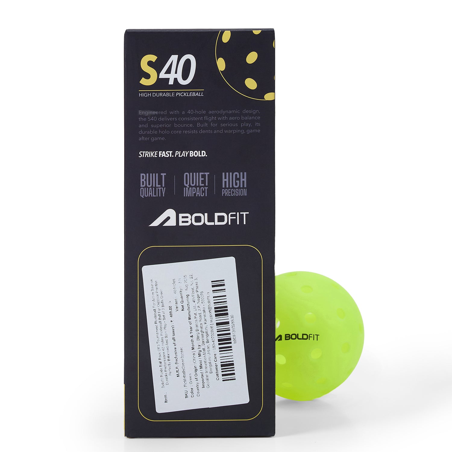 Premium Outdoor Pickleballs - Green, Set of 3