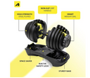 Adjustable Dumbells -Yellow Black -48 kgs -8909136042484