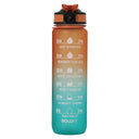 Aqua Motivational Bottle 1 Litre - Teal Orange