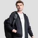 AeroFleece Mens Full Zipper Jacket with Hoodie - Black