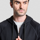 AeroFleece Mens Full Zipper Jacket with Hoodie - Black