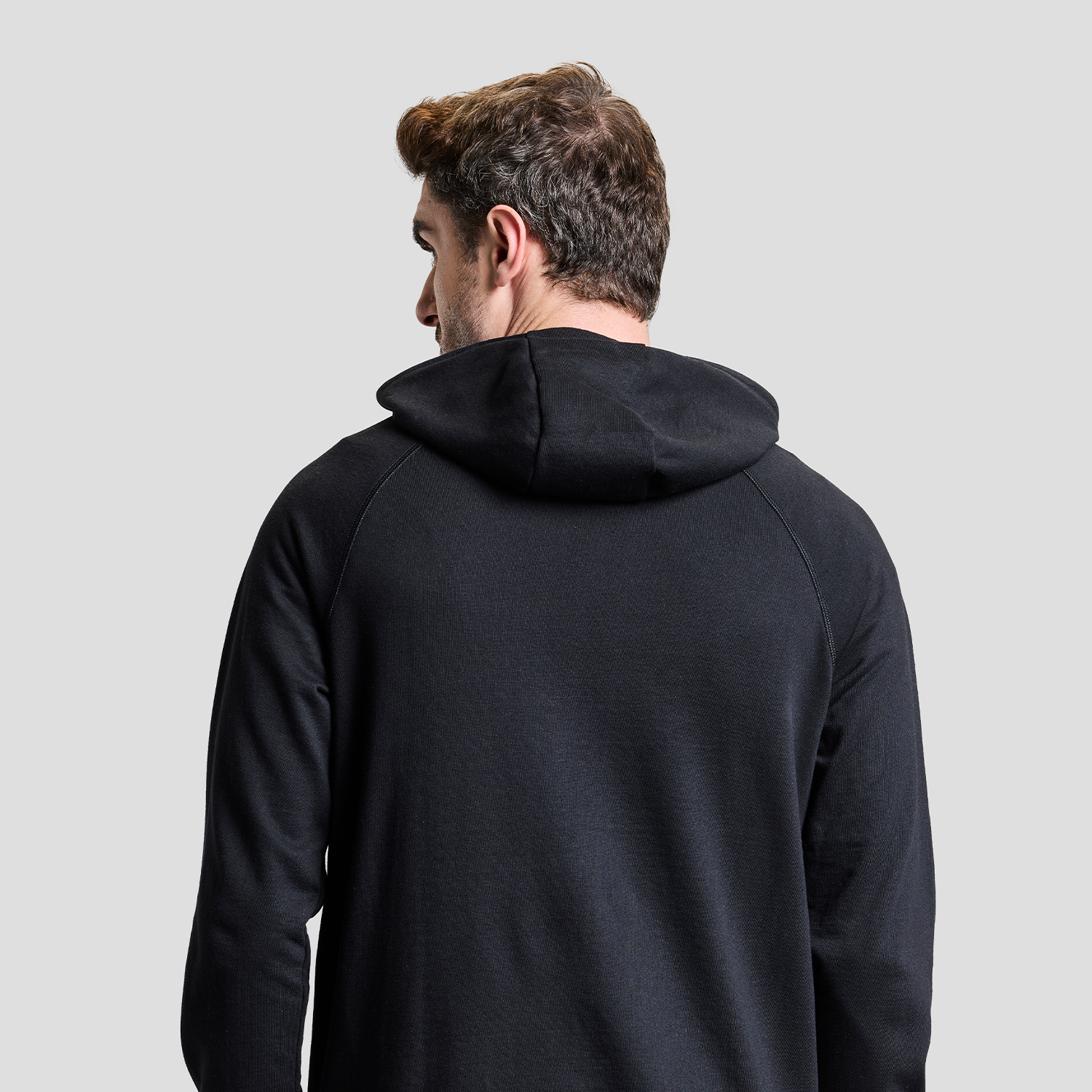 AeroFleece Mens Full Zipper Jacket with Hoodie - Black