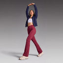 Kick Flare Pants with Pockets - Burgundy