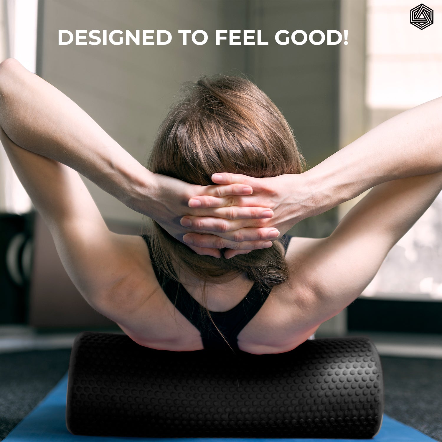 Foam Roller -Dotted For Deep Tissue Massage 45 cm Black