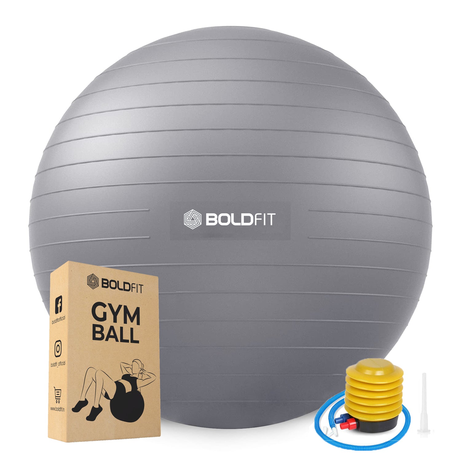 Gym Ball with Pump - 55 cm – Boldfit Gym Ball with Pump - 55 cm – Boldfit