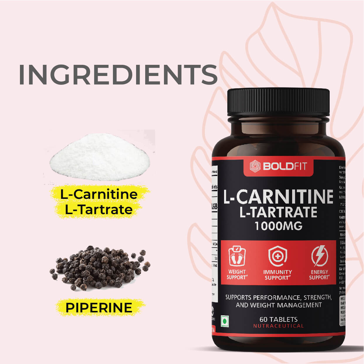 L-Carnitine L-Tartrate 1000mg supplement Tablets