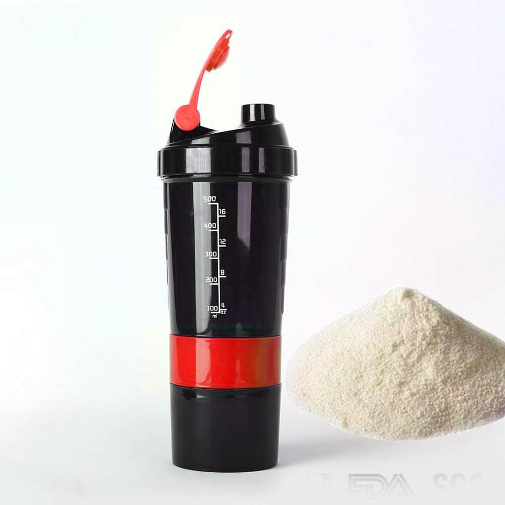 Gym Spider Shaker Bottle 500ml with Extra Compartment