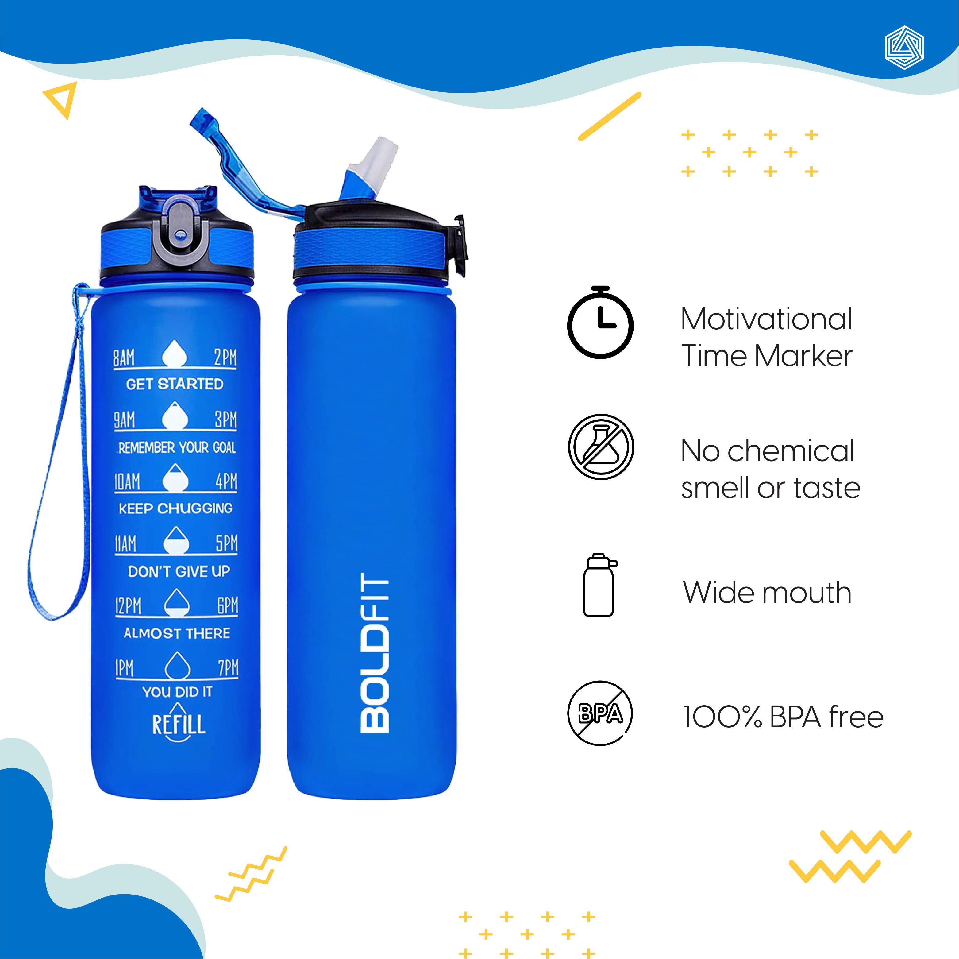 Aqua Motivational Bottle Blue - 1L