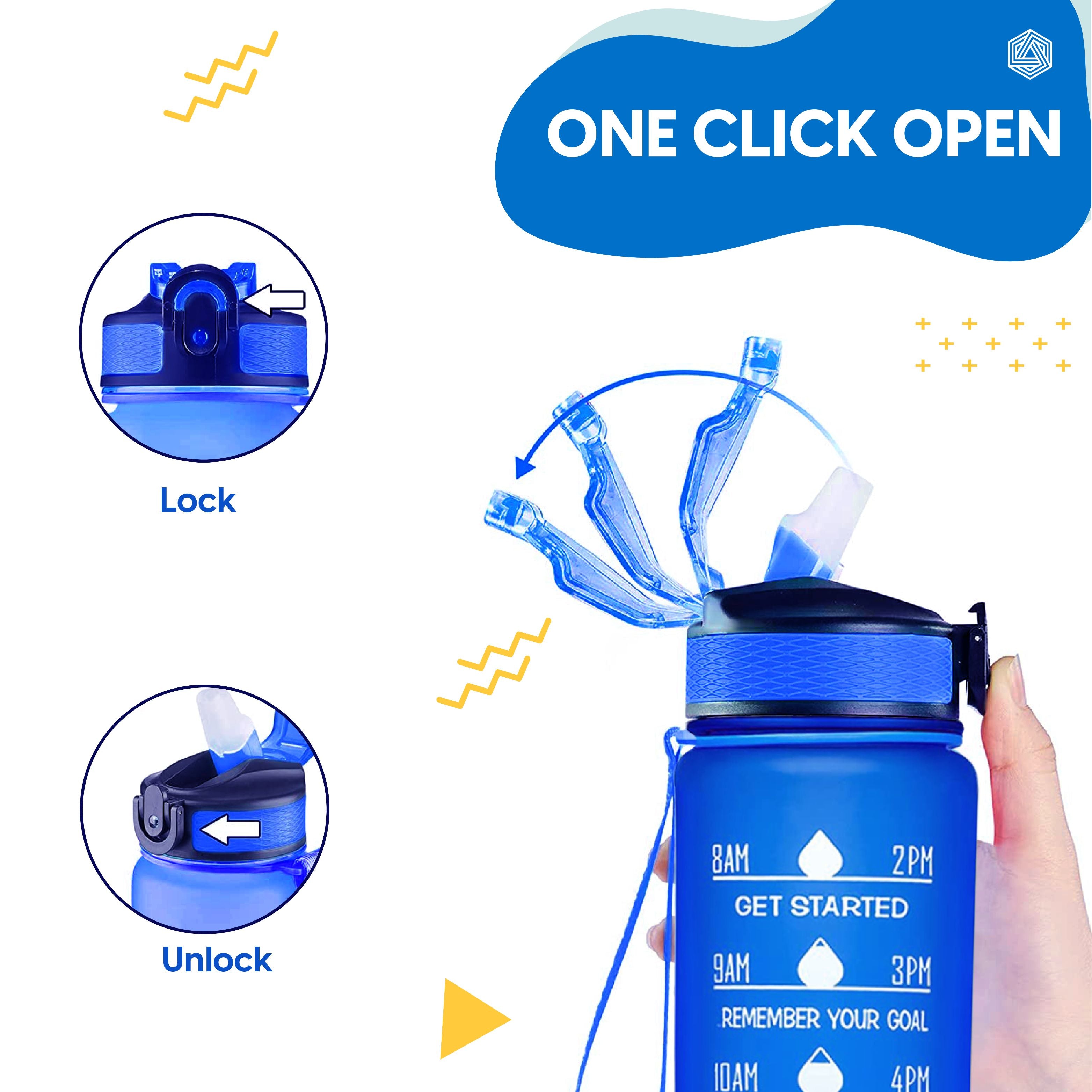 Aqua Motivational Bottle Blue - 1L