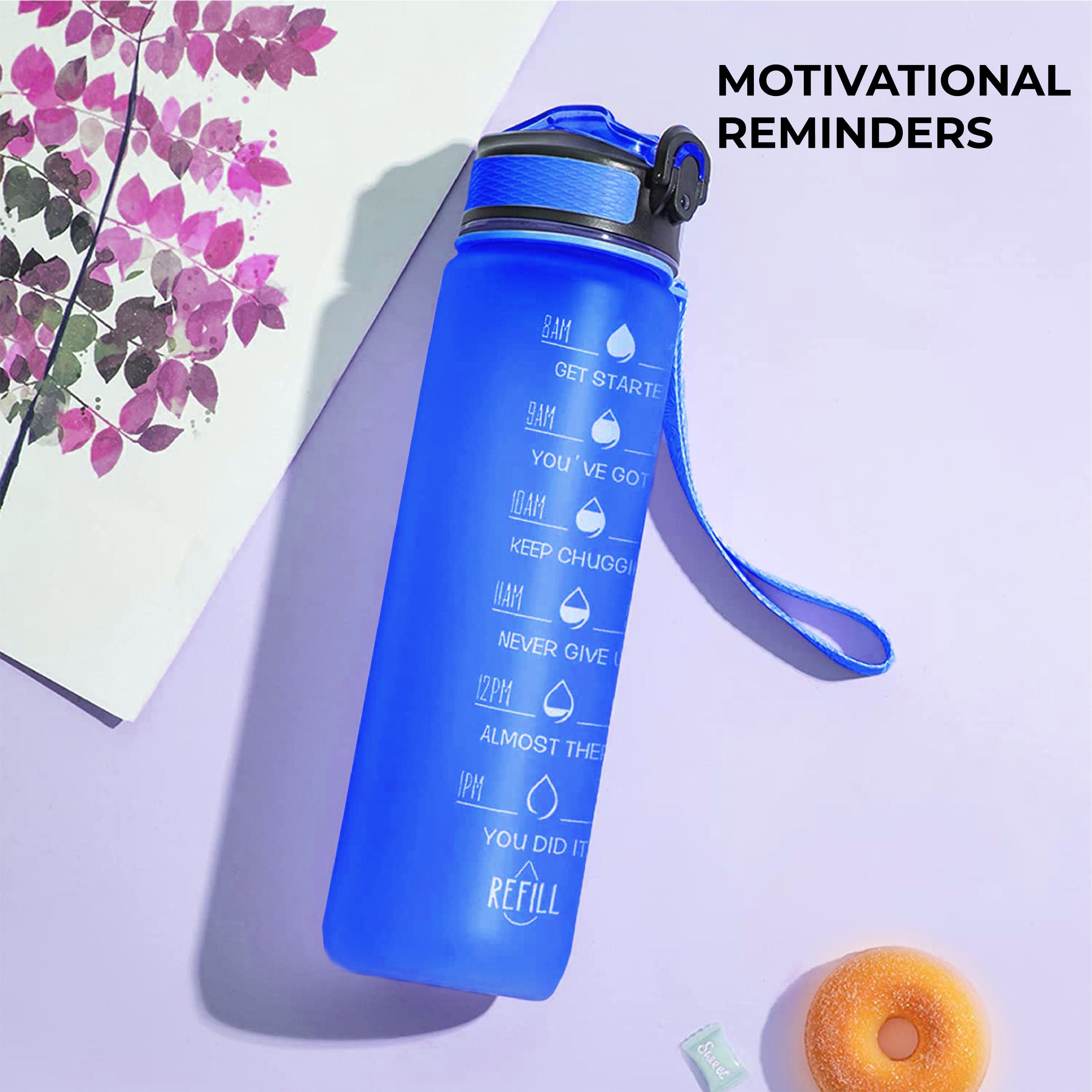 Aqua Motivational Bottle Blue - 1L